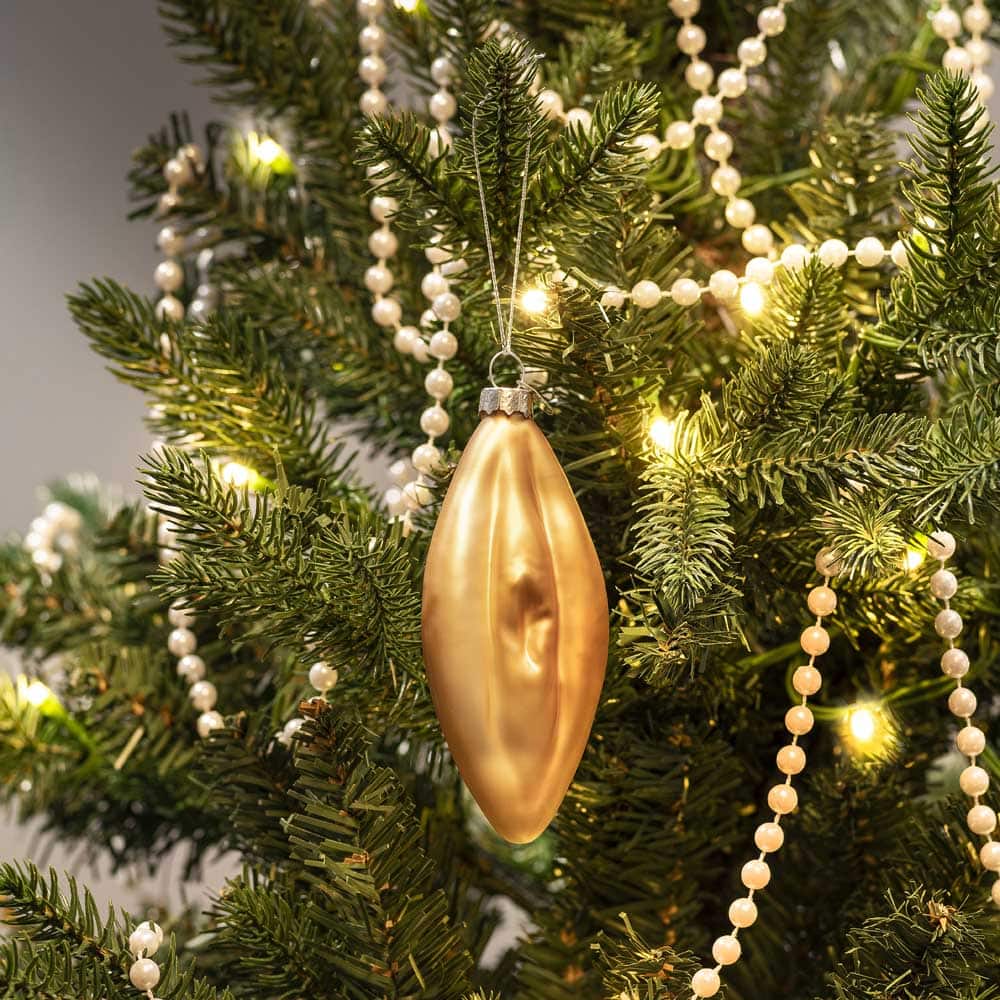 Santly gouden vagina kerstornament - Afbeelding 2