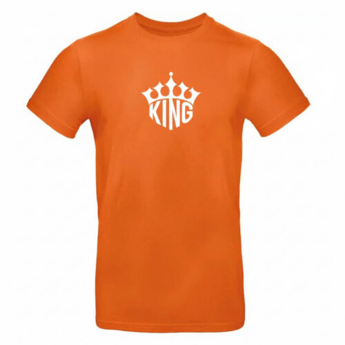 Unisex oranje T-shirt - King - Kroontje